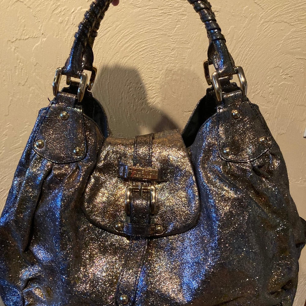 Halston Heritage Glitter Leather Handbag